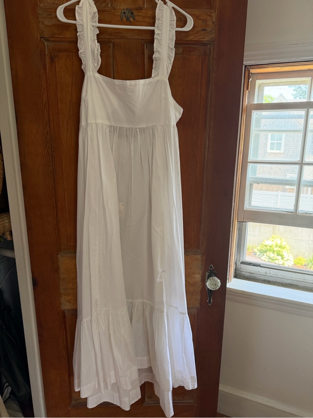 NWT Free People White Maxi Sundress with Ruffled Straps